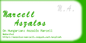 marcell aszalos business card